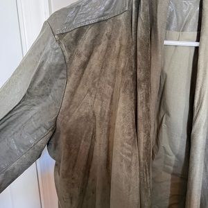 BLINK green pleather and suede moto jacket